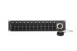 Male DT12 Breakout panel pre-wired parallel with 3 pin AMP receptacles