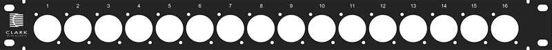 1RU XLR panel empty 1X16 numbered - RP-X116