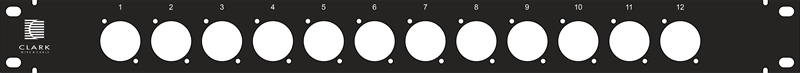 1RU XLR panel empty 1X12 numbered - RP-X112